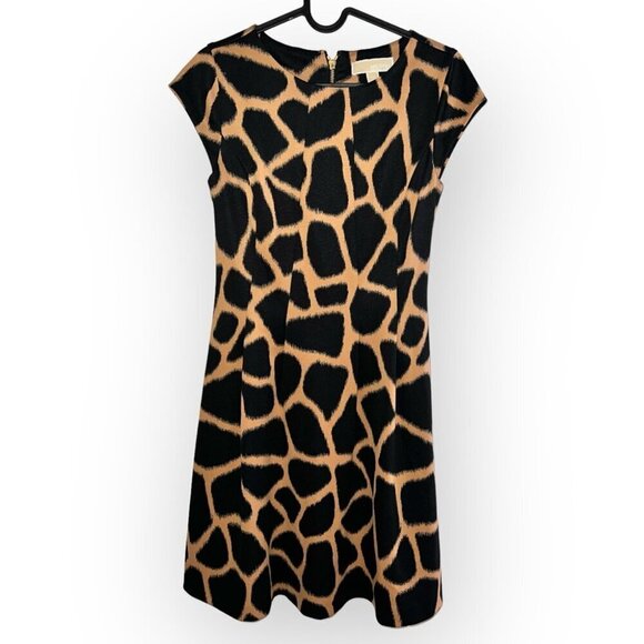 Michael Kors Black and Tan Midi Dress - Picture 4 of 9